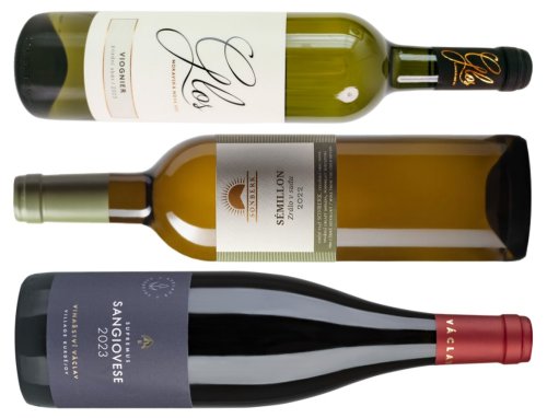Viognier Vinařství Glosovi, Sémillon vinařství Sonberk a Sangiovese Vinařství sv. Václav Viognier Vinařství Glosovi, Sémillon vinařství Sonberk a Sangiovese Vinařství sv. Václav