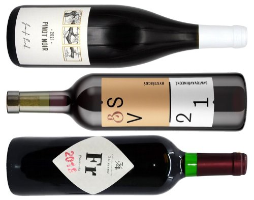Pinot noir Josefa Licka, Svatovavřinecké Vinařství Bystřický a Frankovka vinařství Tři čtvrtě Pinot noir Josefa Licka, Svatovavřinecké Vinařství Bystřický a Frankovka vinařství Tři čtvrtě