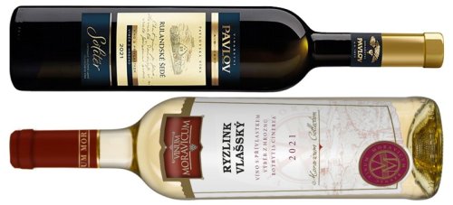 Rulandské šedé Vinařství Pavlov, Rylink vlašský Vinum Moravicum lahve vína
