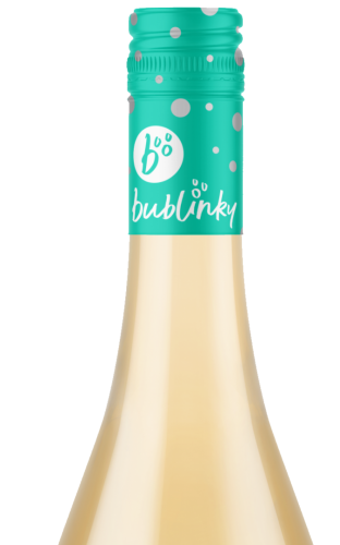 Vína pod značkou „bublinky" budou na první pohled jasně rozpoznatelná. Tyrkysová záklopka na vínech s celonárodní značkou „bublinky".