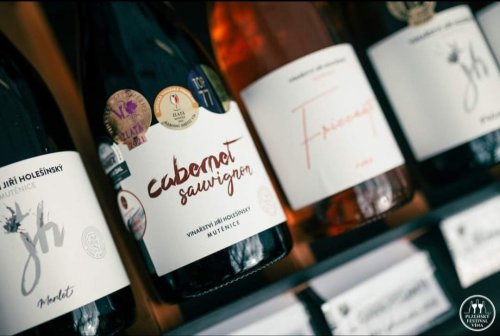 Kvalita červených vín potěší i opravdu zkušené vínomilce. Lahev Cabernetu Sauvignon z Vinařství Jiří Holešínský.