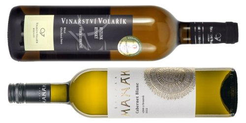 Ryzlink rýnský Vinařství Volařík, Cabernet Blanc Štěpána Maňáka lahve vína