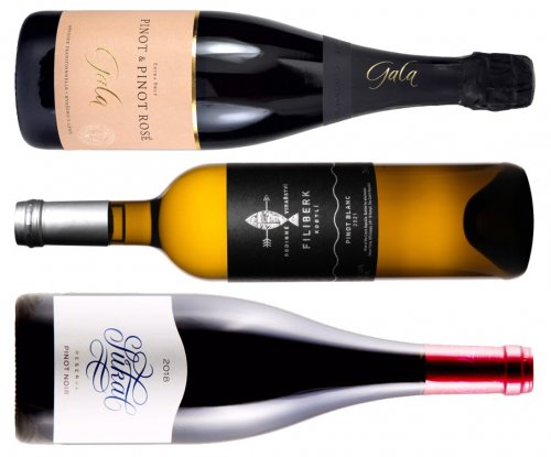 Pinot & Pinot rosé vinařství Gala, Pinot blanc vinařství Filiberk a Pinot noir Milana Sůkala Pinot & Pinot rosé vinařství Gala, Pinot blanc vinařství Filiberk a Pinot noir Milana Sůkala