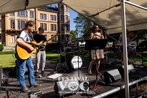 Atmosféru doladí hudba (foto: www.vocbzenec.cz) FESTIVAL VOC VÍN v Bzenci - hudebníci na podiu