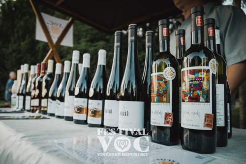 Nabídka bude čítat okolo stovky vzorků vín (foto: www.vocbzenec.cz) FESTIVAL VOC VÍN v Bzenci - lahve s víny vystavené na stole