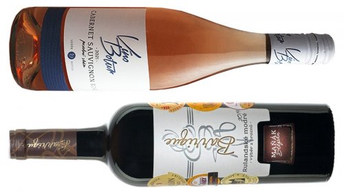 Cabernet Sauvignon rosé Víno Botur, Rulandské modré Vinařství Maňák lahve vína