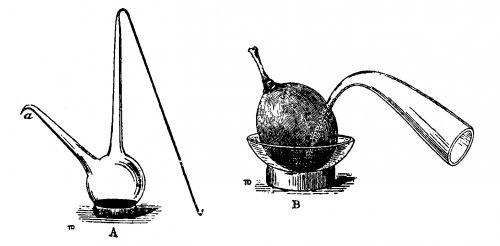 A: Jeden konec (a) baňky byl zataven do úzké ostré špičky. B: Touto špičkou byla propíchnuta bobule révy a sterilně odčerpáno několik kapek hroznové šťávy. (Pasteur 1867) A: Jeden konec (a) baňky byl zataven do úzké ostré špičky. B: Touto špičkou byla propíchnuta bobule révy a sterilně odčerpáno několik kapek hroznové šťávy. (Pasteur 1867)