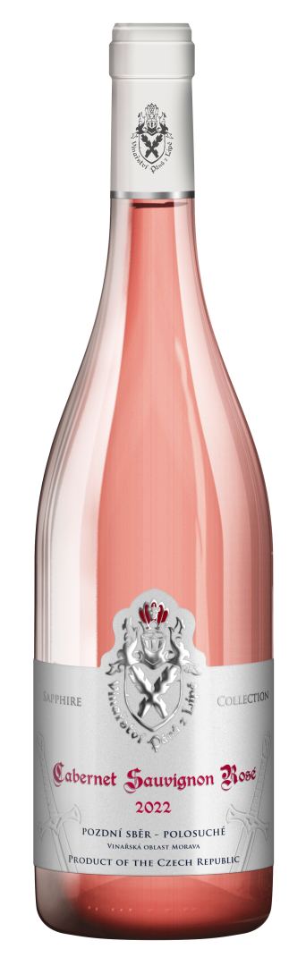 Fľaša vína Cabernet Sauvignon rosé 2022, pozdný sber (polosuché)