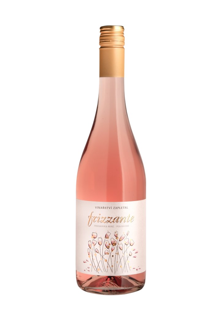 Fľaša vína Frizzante Zweigeltrebe rosé 2024, moravské zemské víno - perlivé (polosuché)