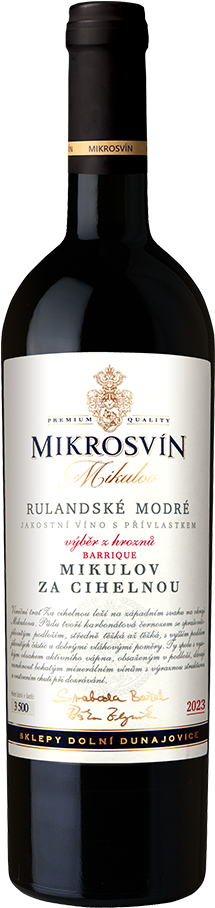 Rulandské modré 2023, výber z hrozna, Vinařství Mikrosvín Mikulov