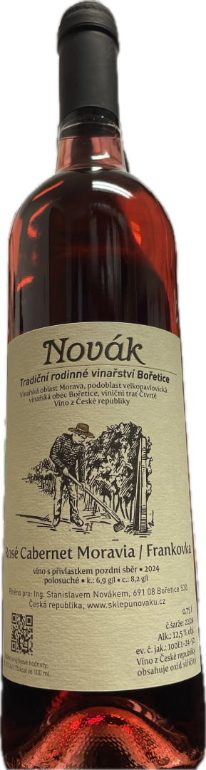 Fľaša vína Cuvé Cabernet Morávia/Frankovka 2024, pozdný sber (polosuché)