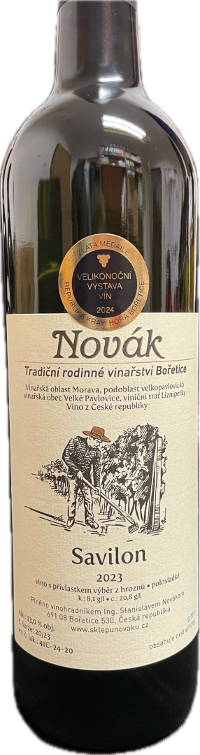 Fľaša vína Savilon 2023, výber z hrozna (polosladké)
