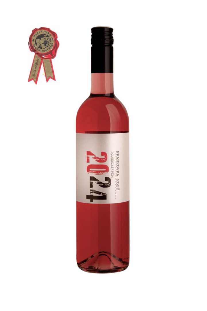 Fľaša vína Frankovka rosé 2024, moravské zemské víno (polosuché)