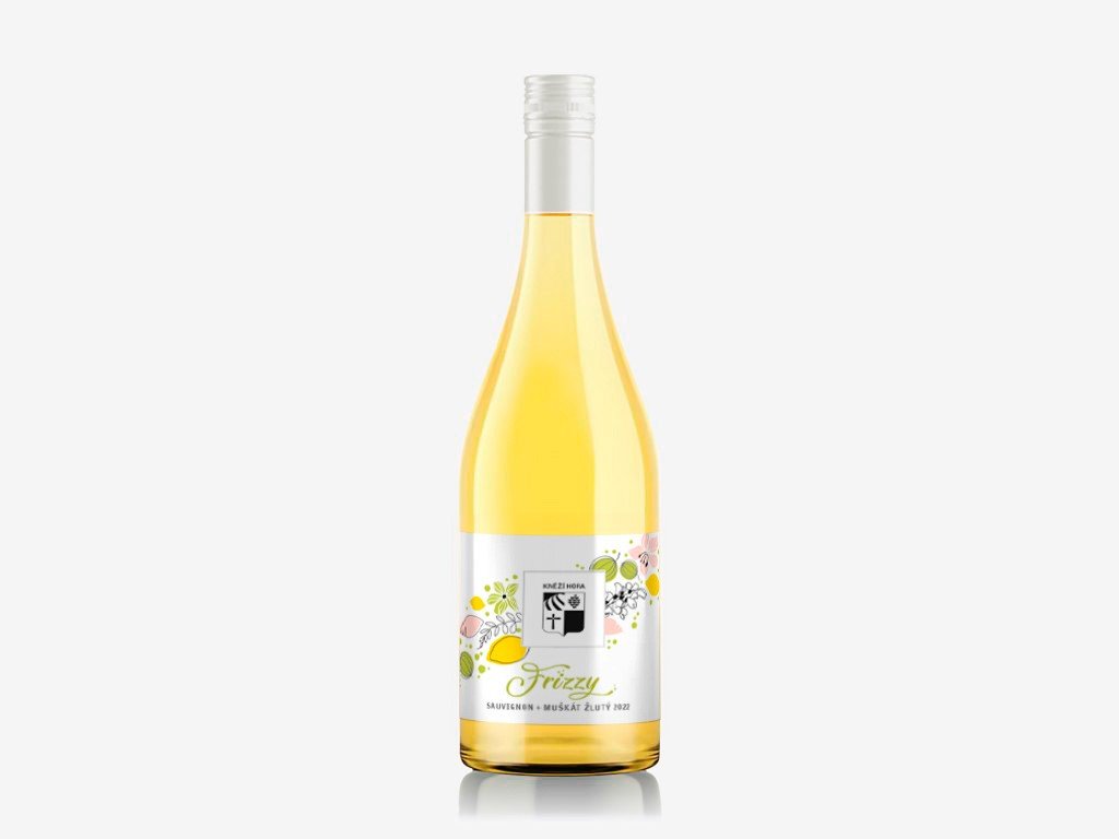 Fľaša vína Frizzy Sauvignon + Muškát žlutý 2022, moravské zemské víno - perlivé (suché)