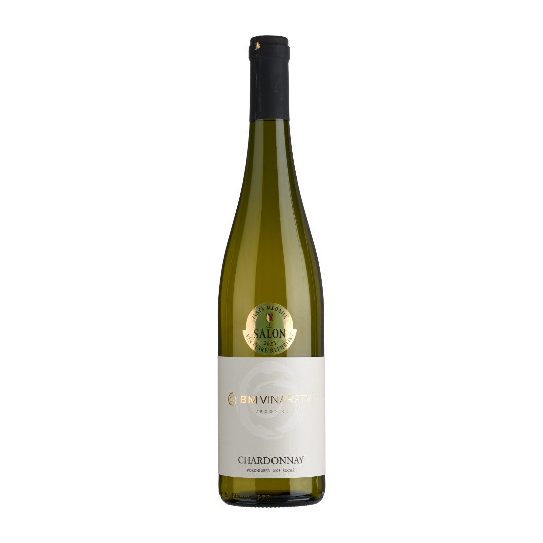 Fľaša vína Chardonnay 2023, pozdný sber (suché)