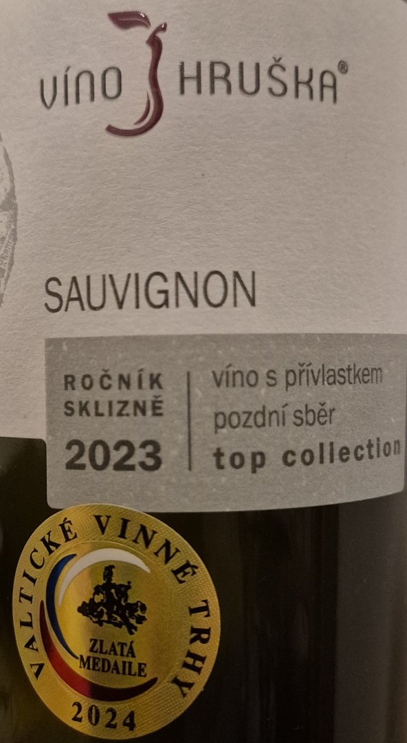 Fľaša vína Sauvignon Top collection 2023, pozdný sber (suché)