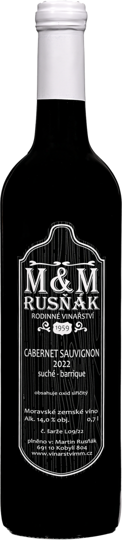 Cabernet Sauvignon Barrique 2022, moravské zemské víno