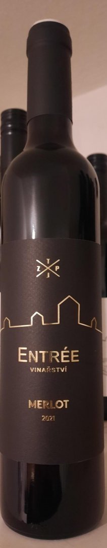 Fľaša vína Merlot 2021, cibébový výber (polosladké)