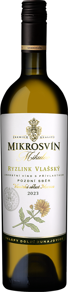 Fľaša vína Ryzlink vlašský (Flower line) 2023, pozdný sber (suché)