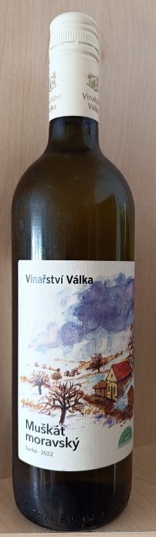 Fľaša vína Muškát moravský 2022, zemské víno (suché)