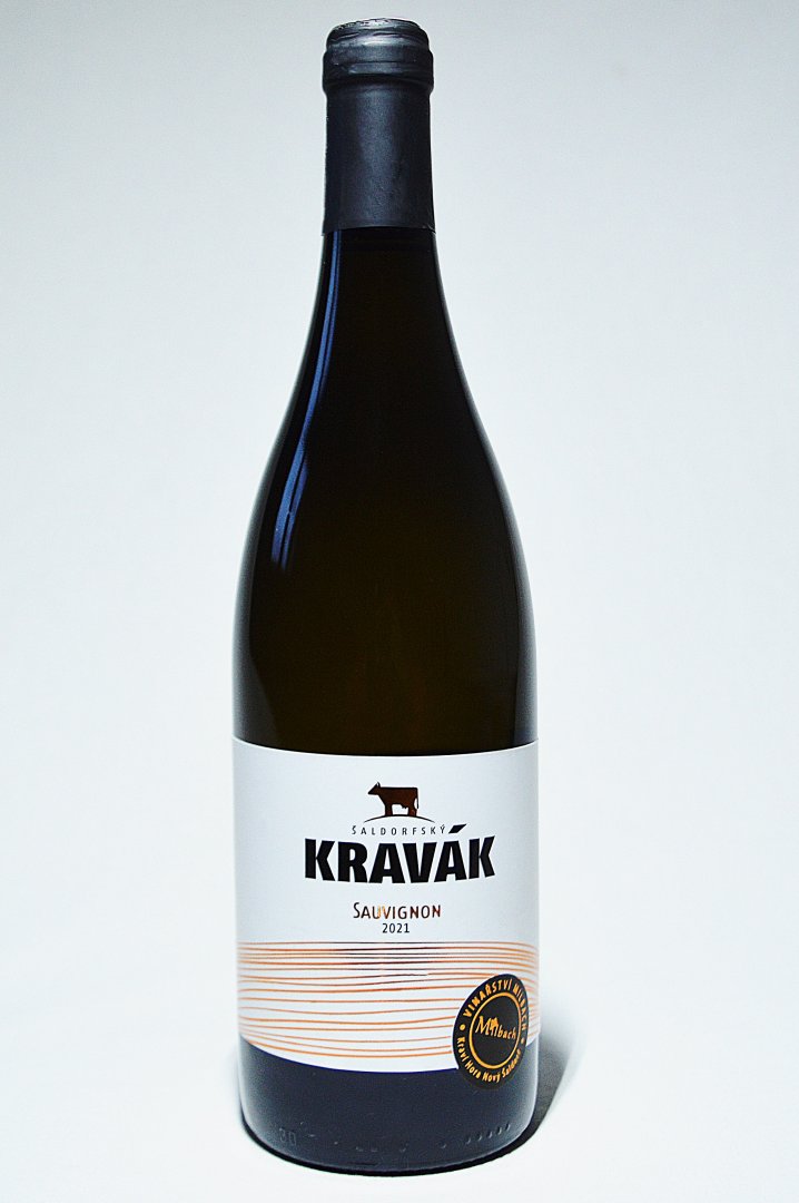 Fľaša vína Sauvignon KRAVÁK 2021, zemské víno (suché)