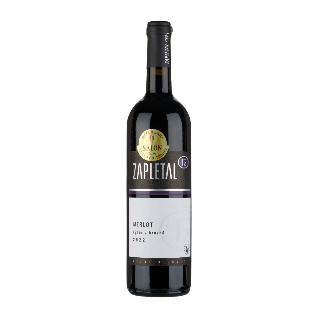 Fľaša vína Merlot 2022, výber z hrozna (suché)