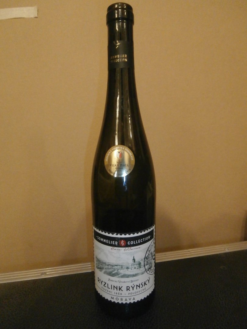 Fľaša vína Ryzlink rýnský (Sommelier Collection) 2021, pozdný sber (polosuché)