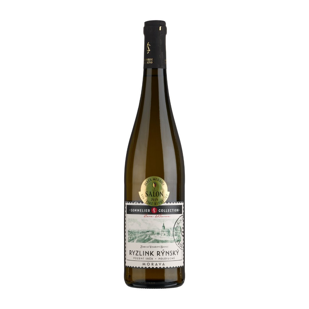 Fľaša vína Ryzlink rýnský (Sommelier Collection) 2021, pozdný sber (polosuché)