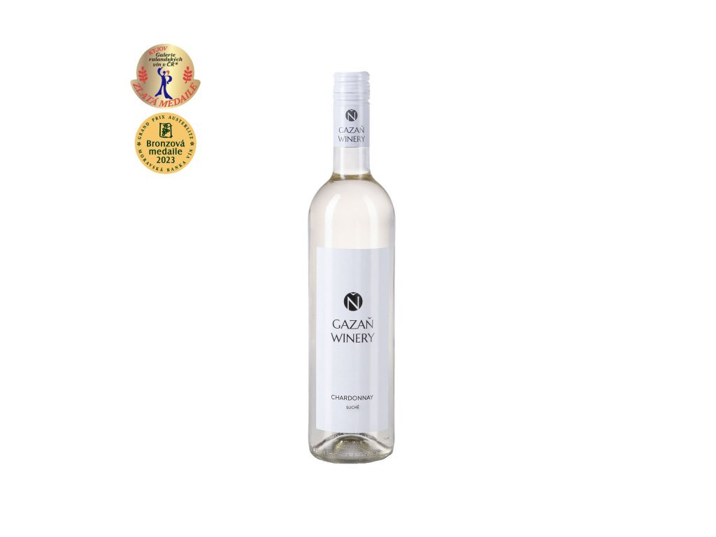 Fľaša vína Chardonnay 2022, pozdný sber (suché)