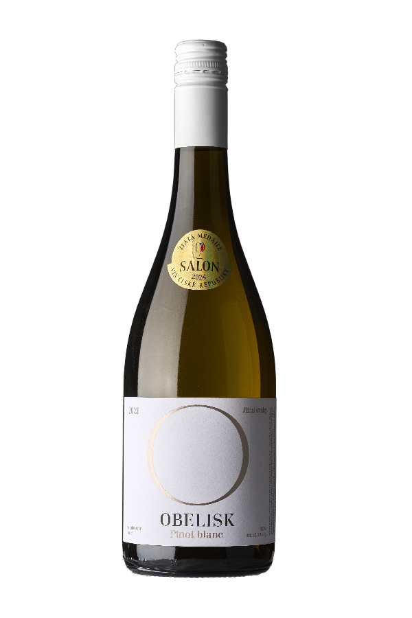 Fľaša vína Pinot blanc 2021, pozdný sber (suché)