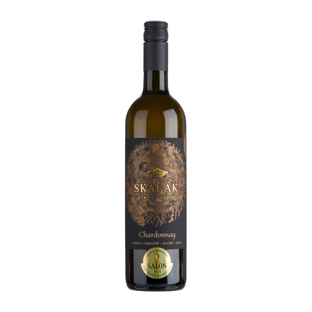 Fľaša vína Chardonnay 2021, výber z hrozna (suché)