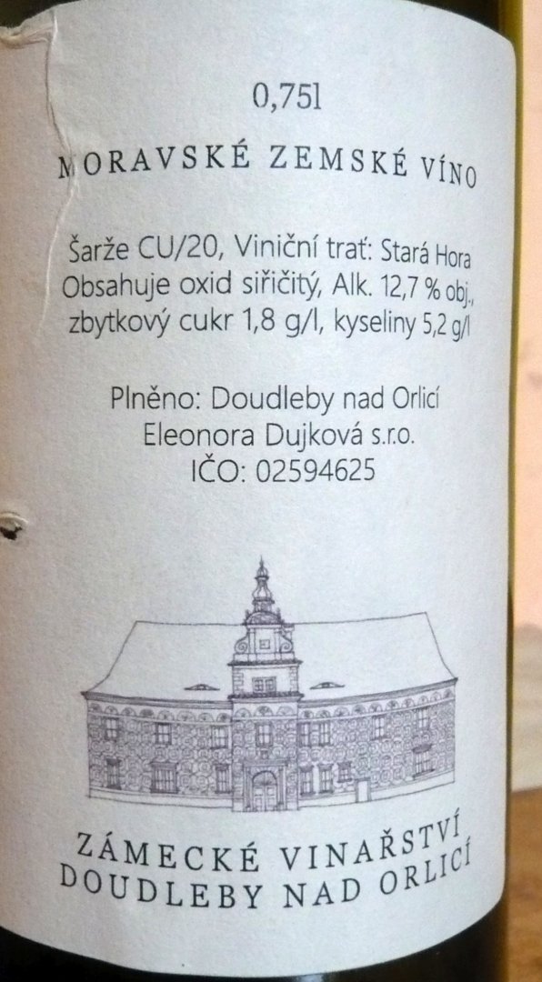 Fľaša vína Cuvée 2020, zemské víno (suché)