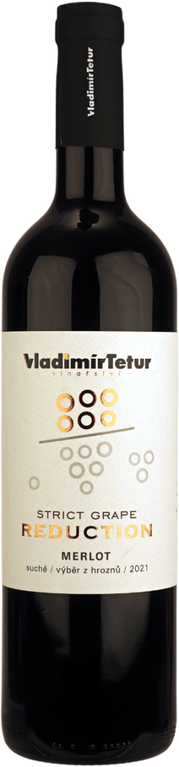 Fľaša vína Merlot Reduction 2021, výber z hrozna (suché)