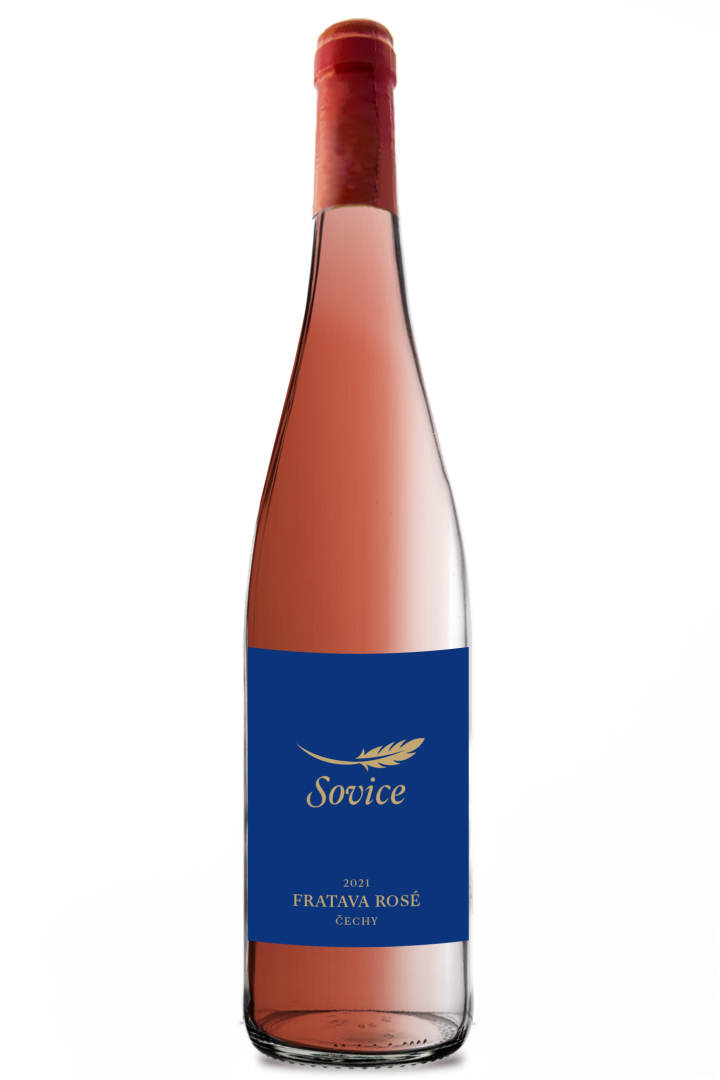 Fľaša vína Fratava rosé 2021, zemské víno (polosuché)