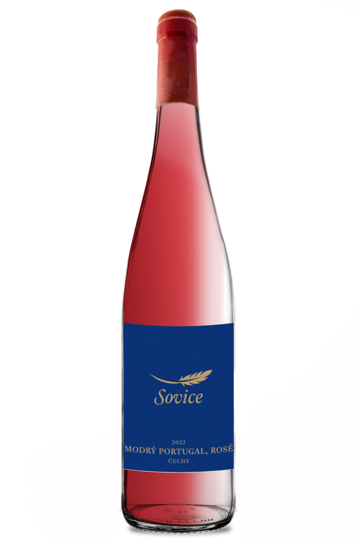 Fľaša vína Modrý Portugal rosé 2022, zemské víno (polosladké)