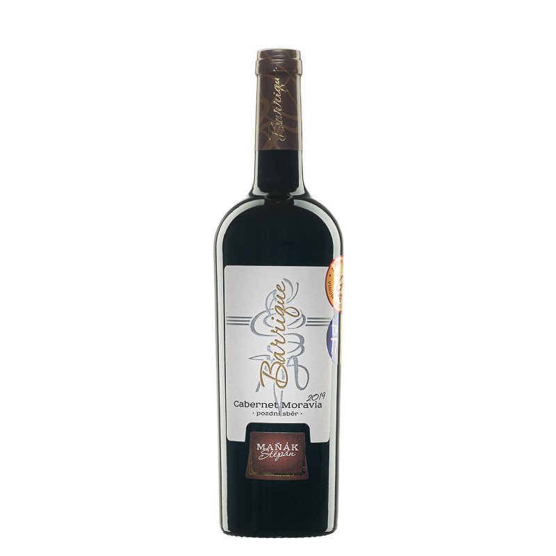 Fľaša vína Cabernet Moravia barrique 2019, pozdný sber (suché)