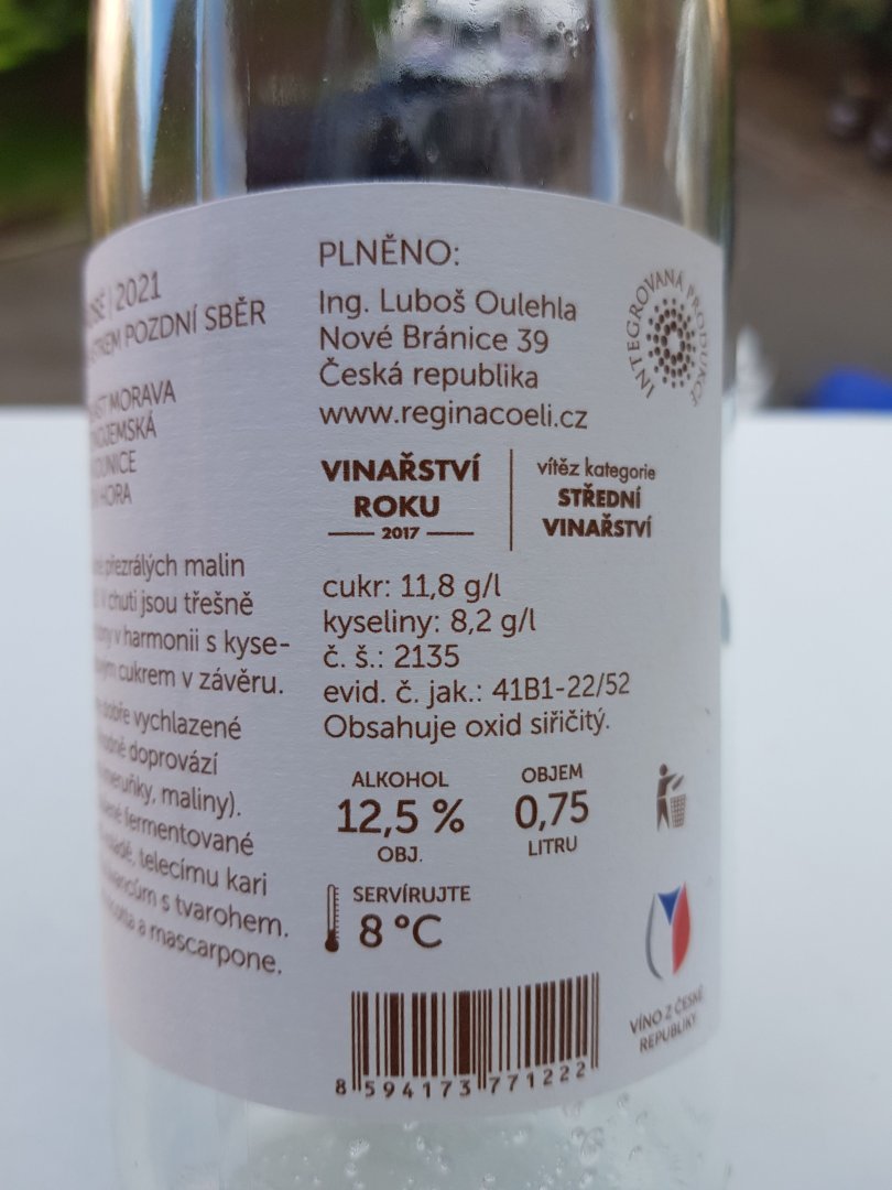 Fľaša vína Merlot rosé 2021, pozdný sber