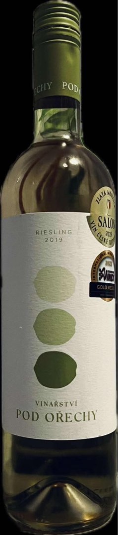 Fľaša vína Riesling 2019, zemské víno (polosuché)