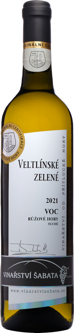 Fľaša vína Veltlínské zelené 2021, voc (suché)