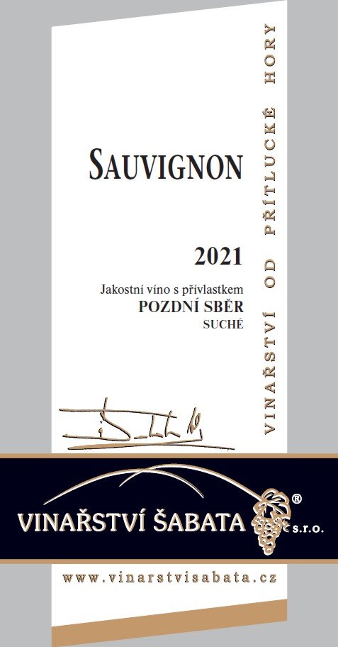 Fľaša vína Sauvignon 2021, pozdný sber (suché)