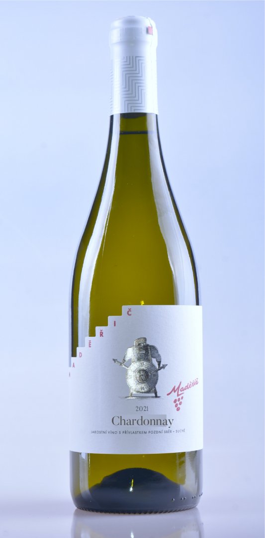 Fľaša vína Chardonnay 2021, pozdný sber (polosladké)