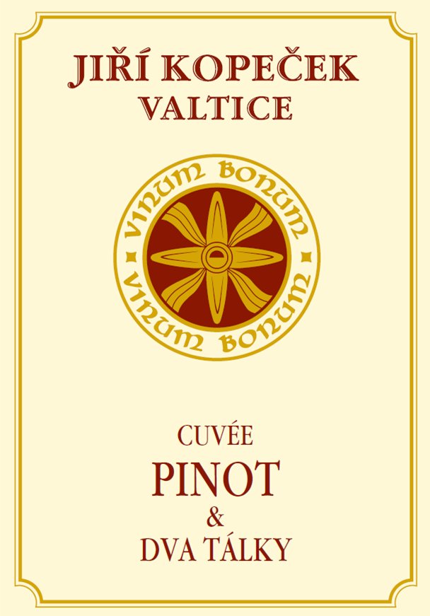 Fľaša vína Cuvée Pinot & dva tálky 2021, moravské zemské víno (suché)