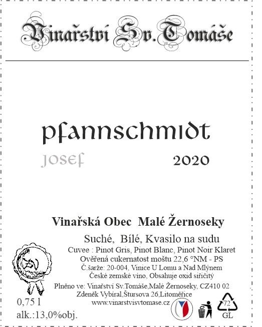 Fľaša vína Pfannschmidt 2020, zemské víno (suché)