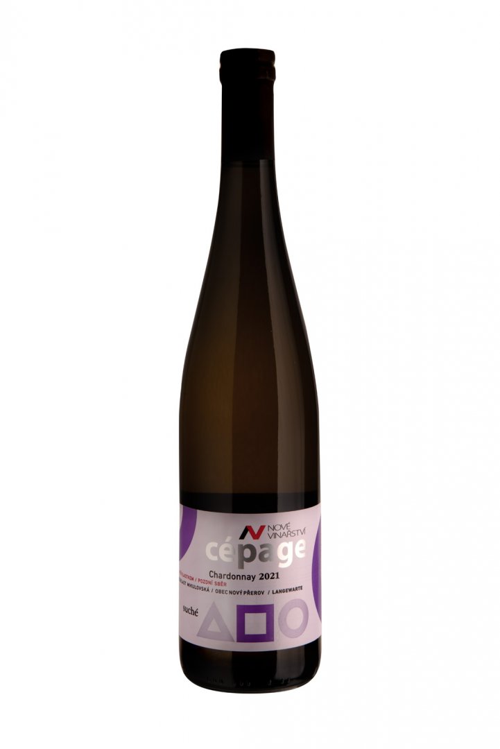 Fľaša vína Cépage Chardonnay 2021, pozdný sber (suché)