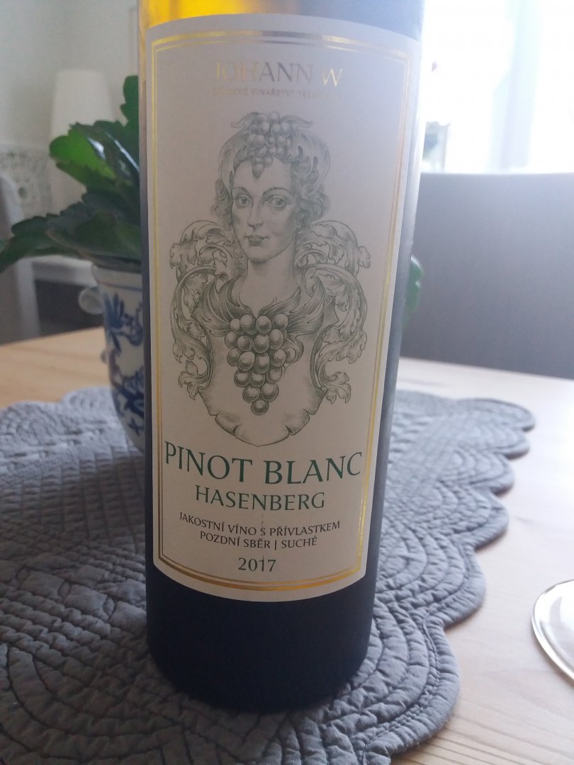 Fľaša vína Pinot blanc Hasenberg 2017, pozdný sber (suché)