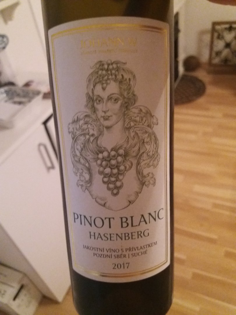 Fľaša vína Pinot blanc Hasenberg 2017, pozdný sber (suché)
