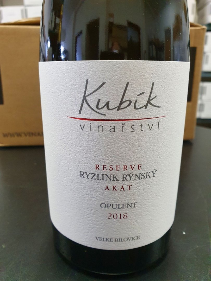 Fľaša vína Ryzlink rýnský Akát Reserve (Opulent) 2018, pozdný sber (suché)