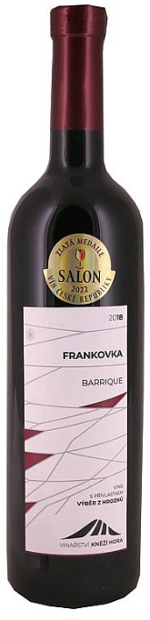 Fľaša vína Frankovka barrique 2018, výber z hrozna (suché)