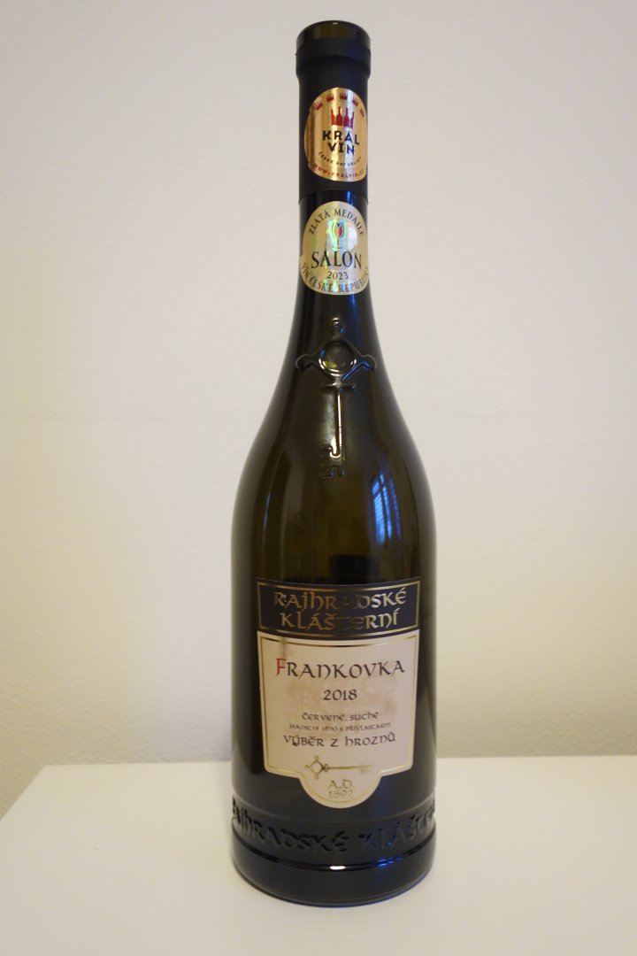 Fľaša vína Frankovka 2018, výber z hrozna (suché)
