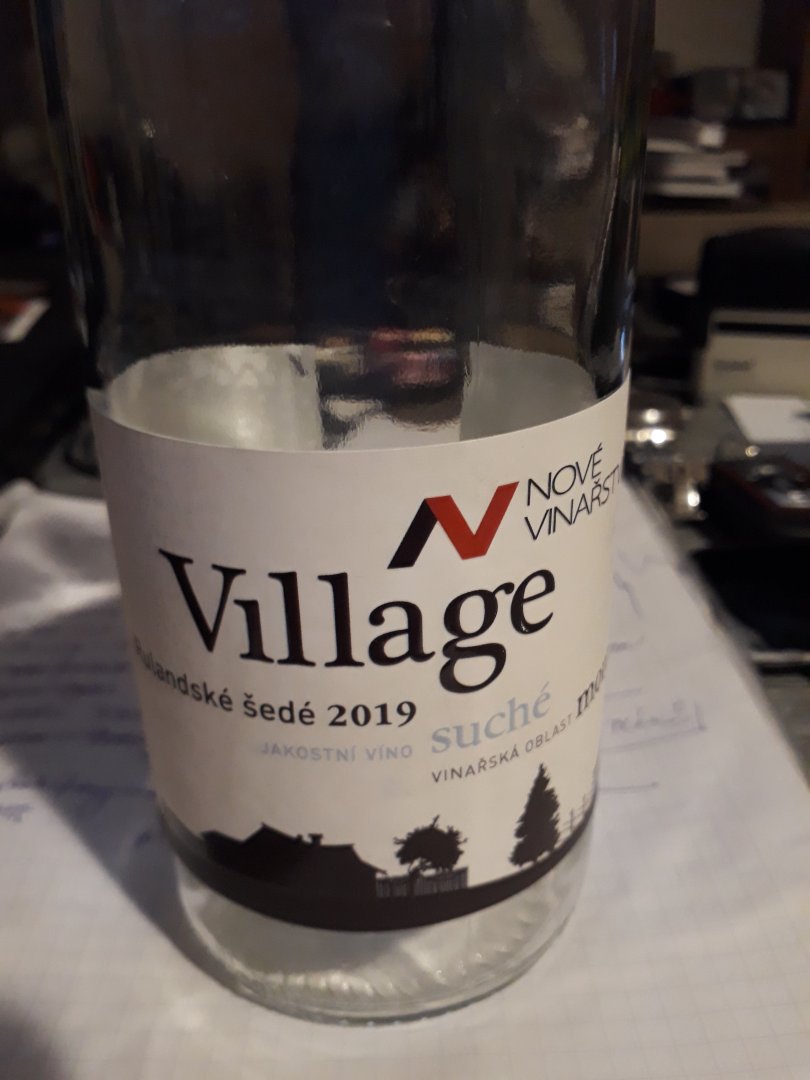Fľaša vína Rulandské šedé 2019, akostné víno (suché)